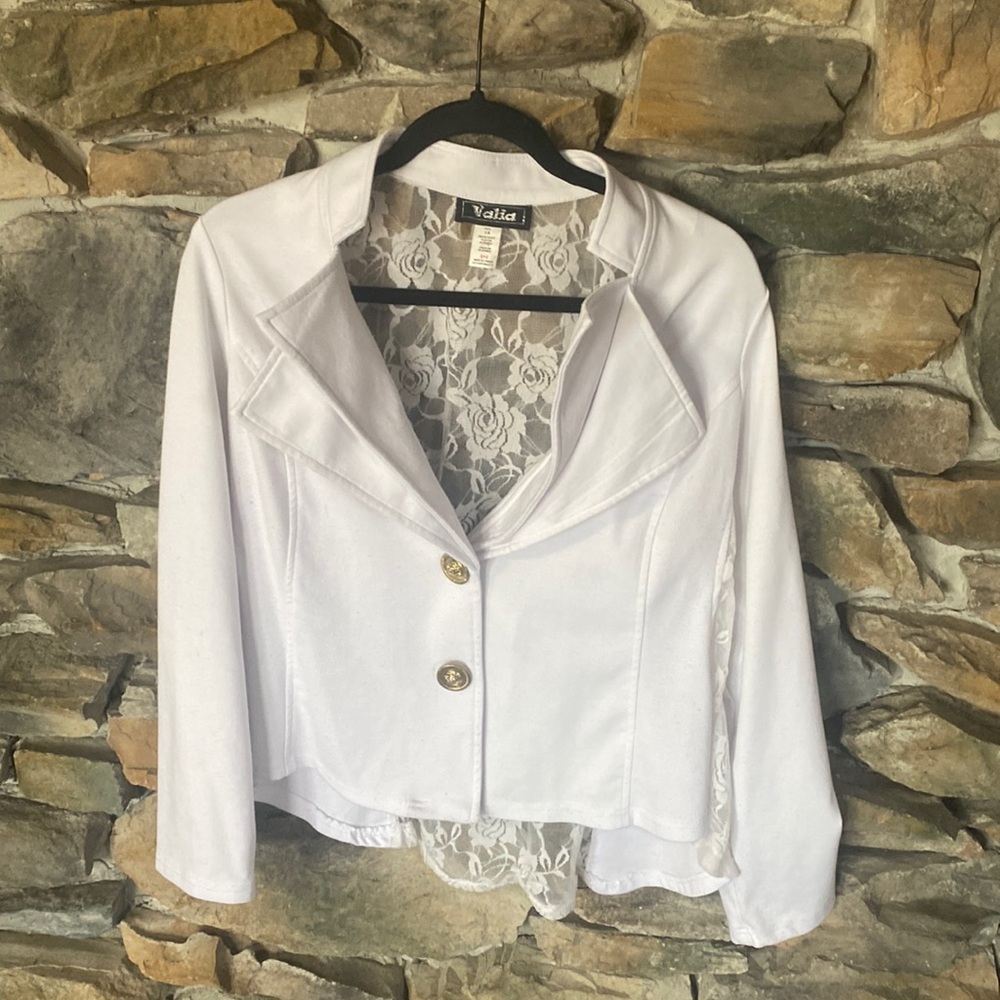 White Lace Jacket Blouse